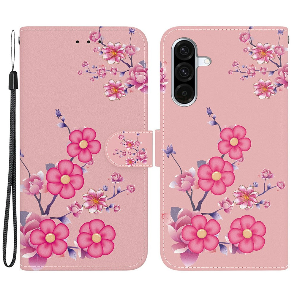 Samsung Galaxy A18 4G / A18 5G / A17 4G / A17 5G / A26 5G Plånboksfodral Läder med fallskydd, fällbart mönster
