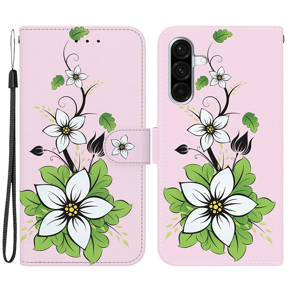 Samsung Galaxy A18 4G / A18 5G / A17 4G / A17 5G / A26 5G Plånboksfodral Läder med fallskydd, fällbart mönster