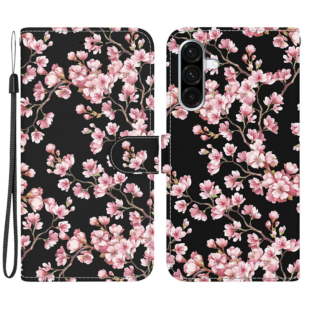 Samsung Galaxy A18 4G / A18 5G / A17 4G / A17 5G / A26 5G Plånboksfodral Läder med fallskydd, fällbart mönster