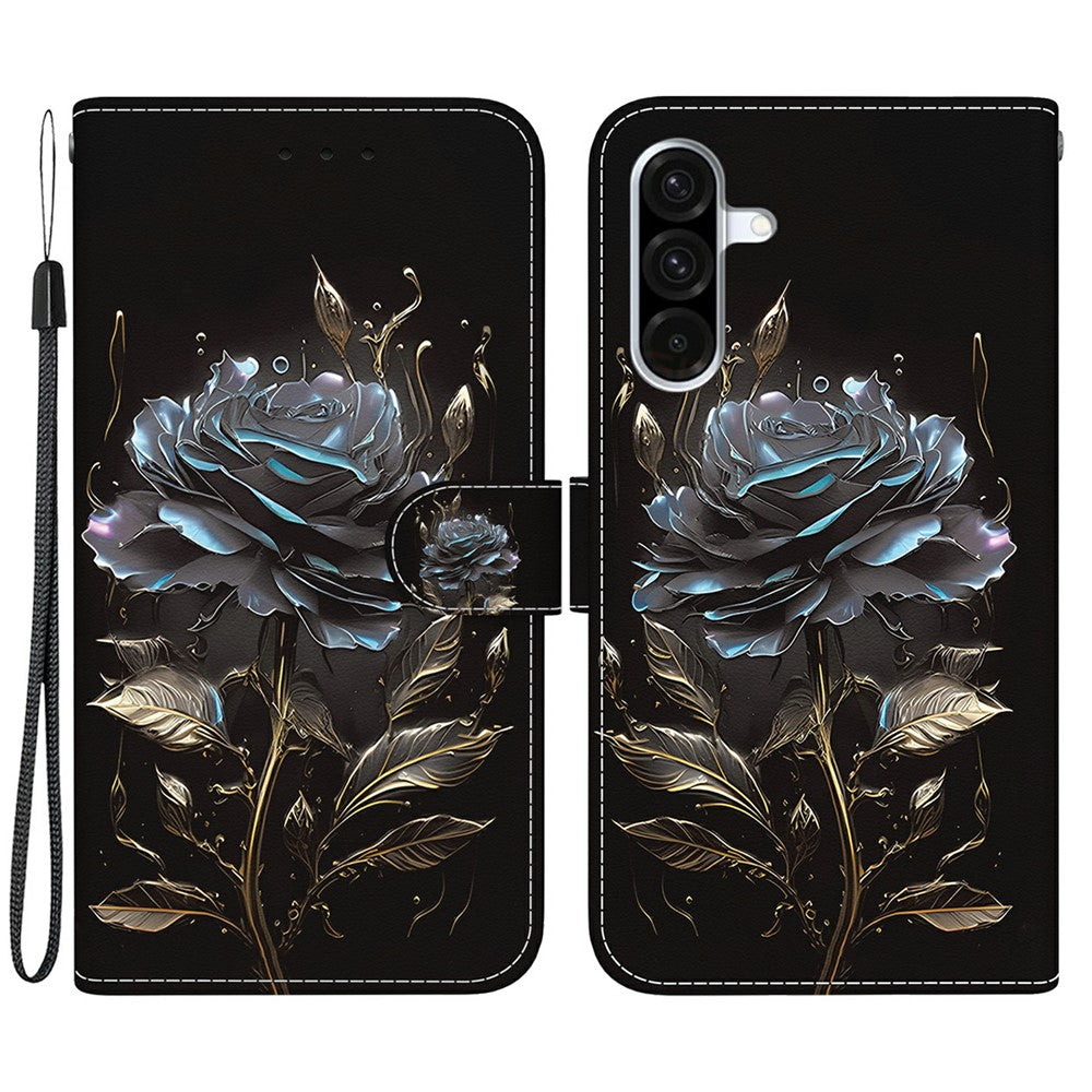 Samsung Galaxy A18 4G / A18 5G / A17 4G / A17 5G / A26 5G Plånboksfodral Läder med fallskydd, fällbart mönster
