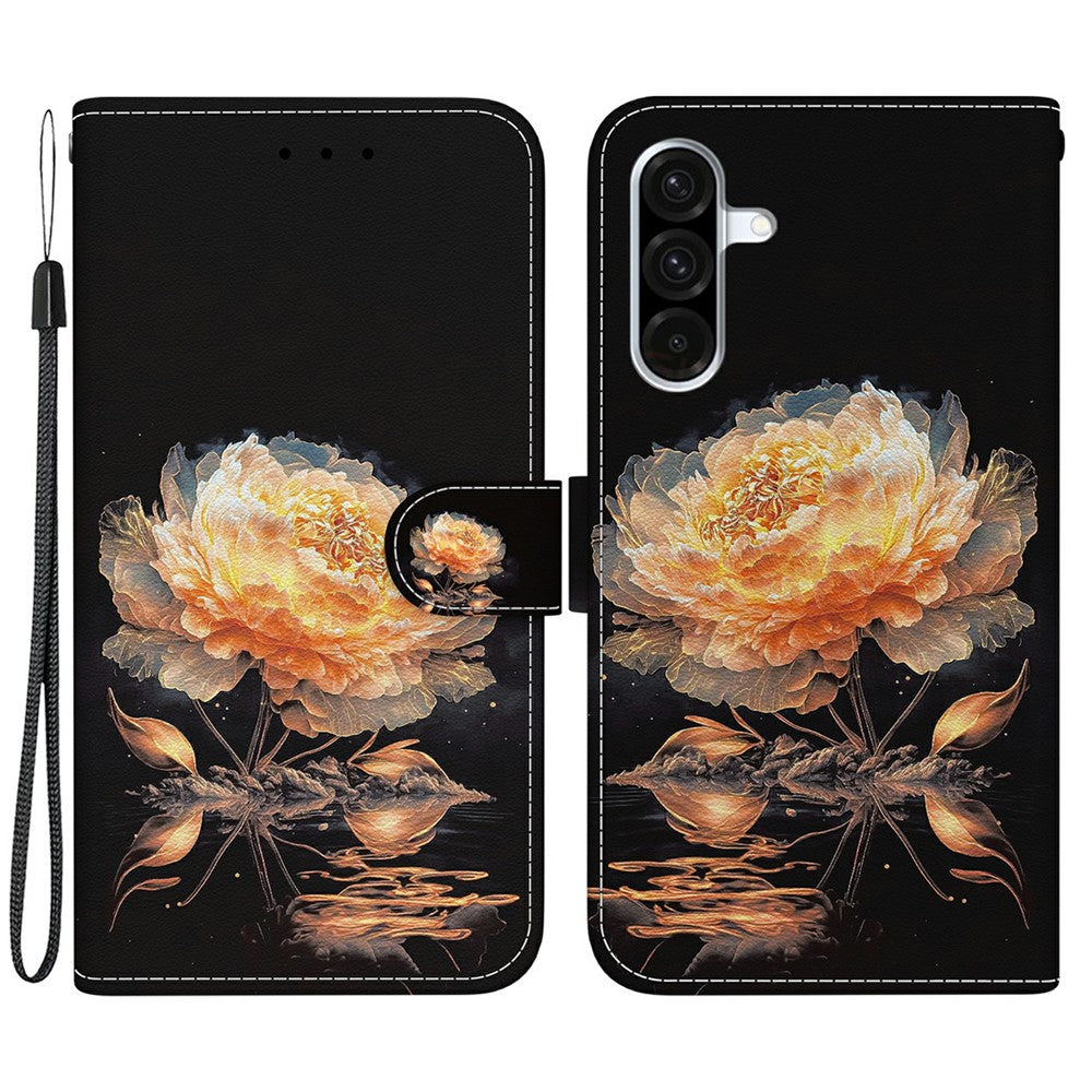 Samsung Galaxy A18 4G / A18 5G / A17 4G / A17 5G / A26 5G Plånboksfodral Läder med fallskydd, fällbart mönster