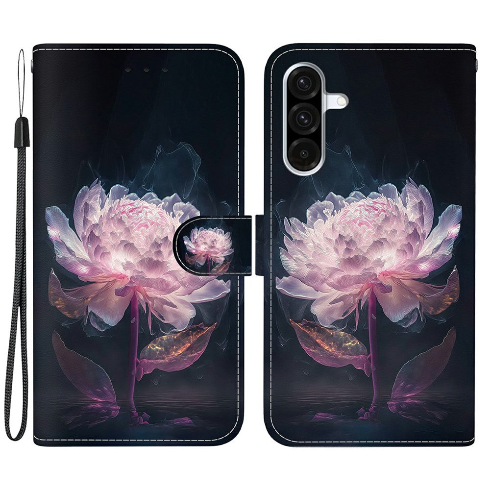 Samsung Galaxy A18 4G / A18 5G / A17 4G / A17 5G / A26 5G Plånboksfodral Läder med fallskydd, fällbart mönster