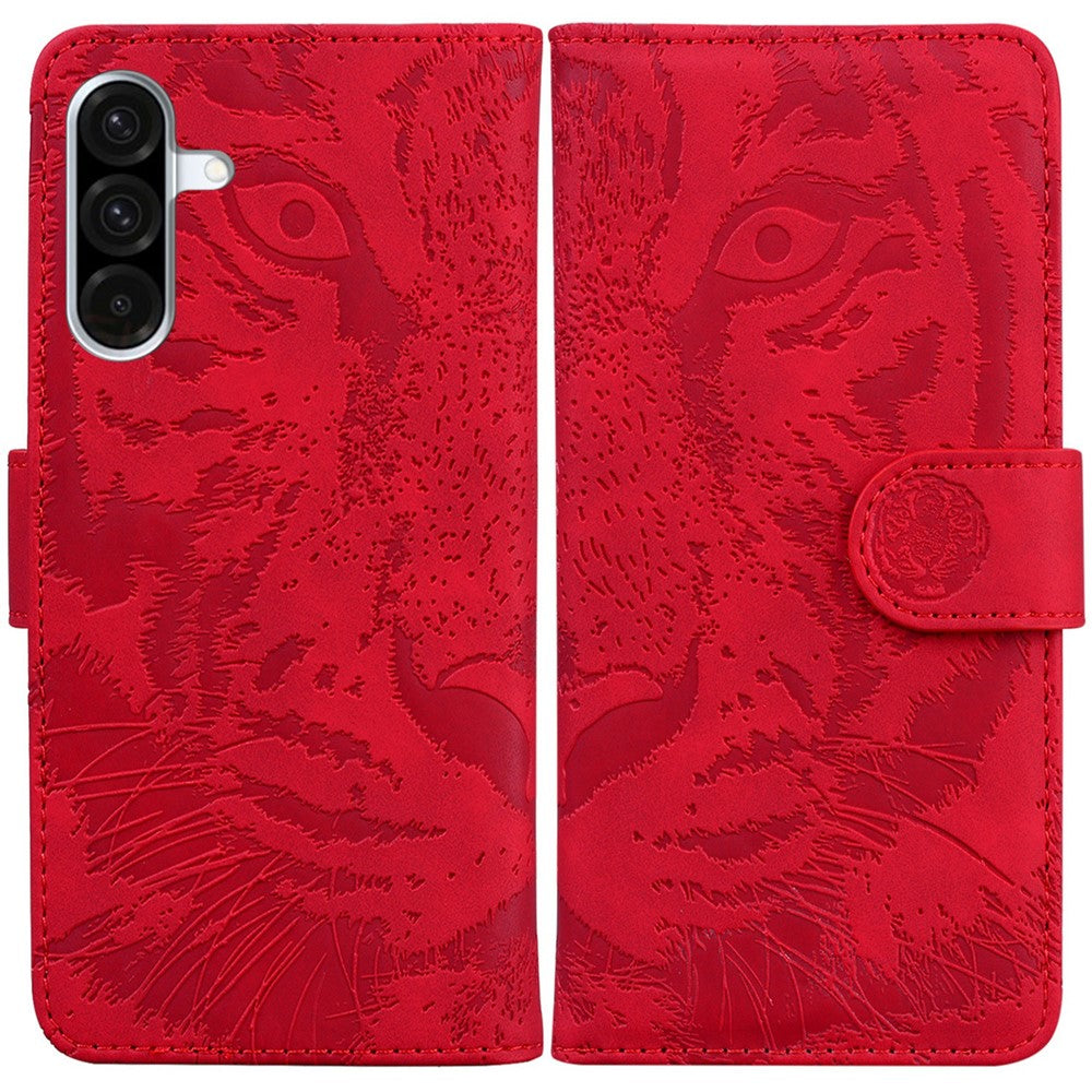 Til Samsung Galaxy A56 5G / A36 5G etui med tigerpræget læder pungtelefoncover
