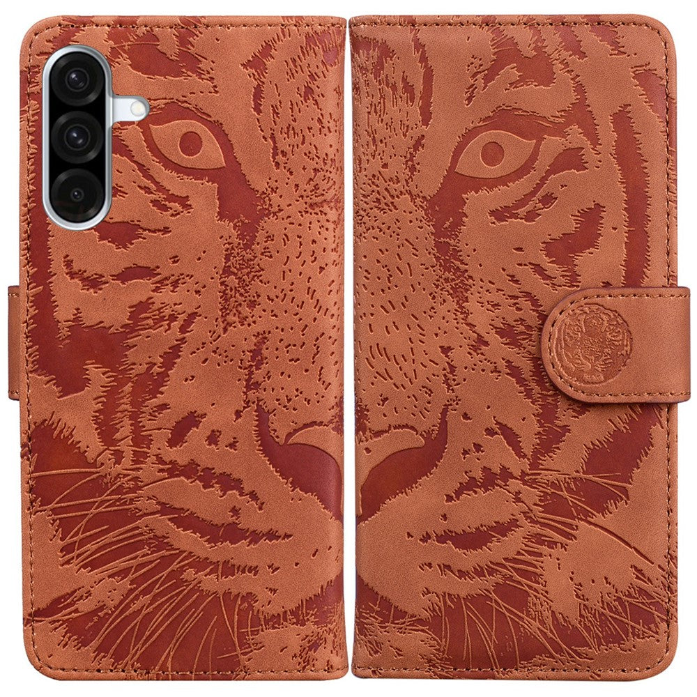 Til Samsung Galaxy A56 5G / A36 5G etui med tigerpræget læder pungtelefoncover