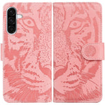 Til Samsung Galaxy A56 5G / A36 5G etui med tigerpræget læder pungtelefoncover