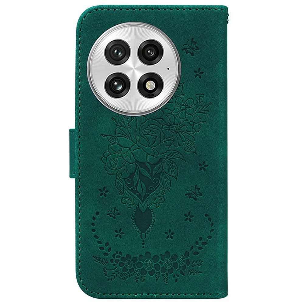 For OnePlus 13 Case PU Leather Wallet Phone Cover Butterfly Flower Imprint