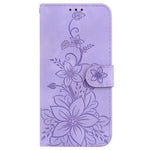 OnePlus 13-skal Lily Flower Imprint Lädermobilskal med stativ