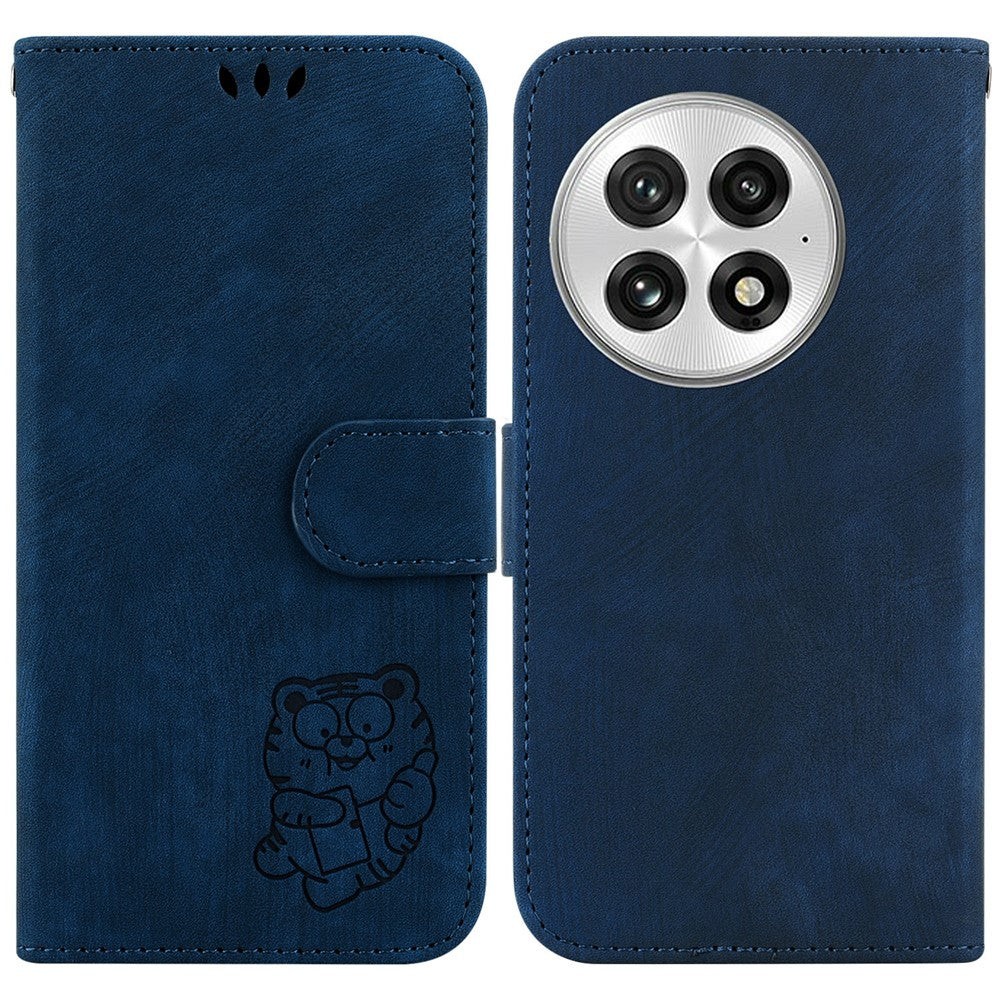 For OnePlus 13 Wallet Case Tiger Imprint Leather Shockproof Phone Cover
