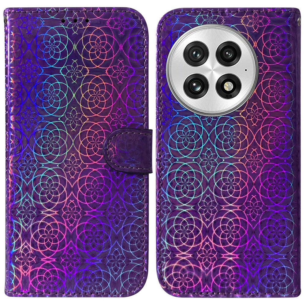 For OnePlus 13 Stand Case Dazzling Flower Leather Phone Cover