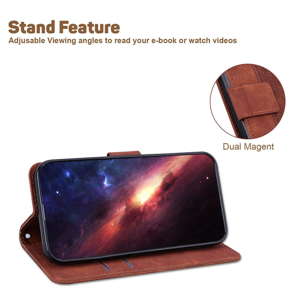 For OnePlus 13 Case Geometry Pattern Leather Wallet Phone Cover