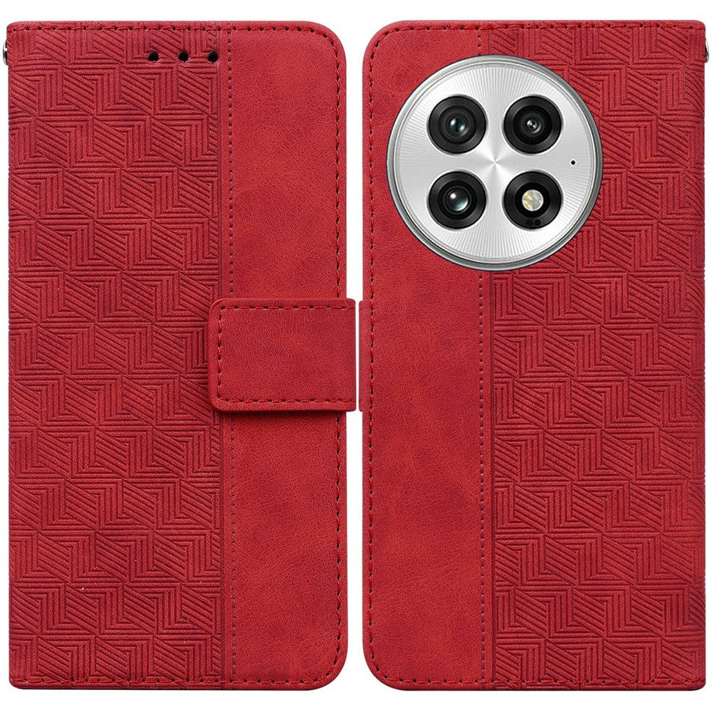 For OnePlus 13 Case Geometry Pattern Leather Wallet Phone Cover