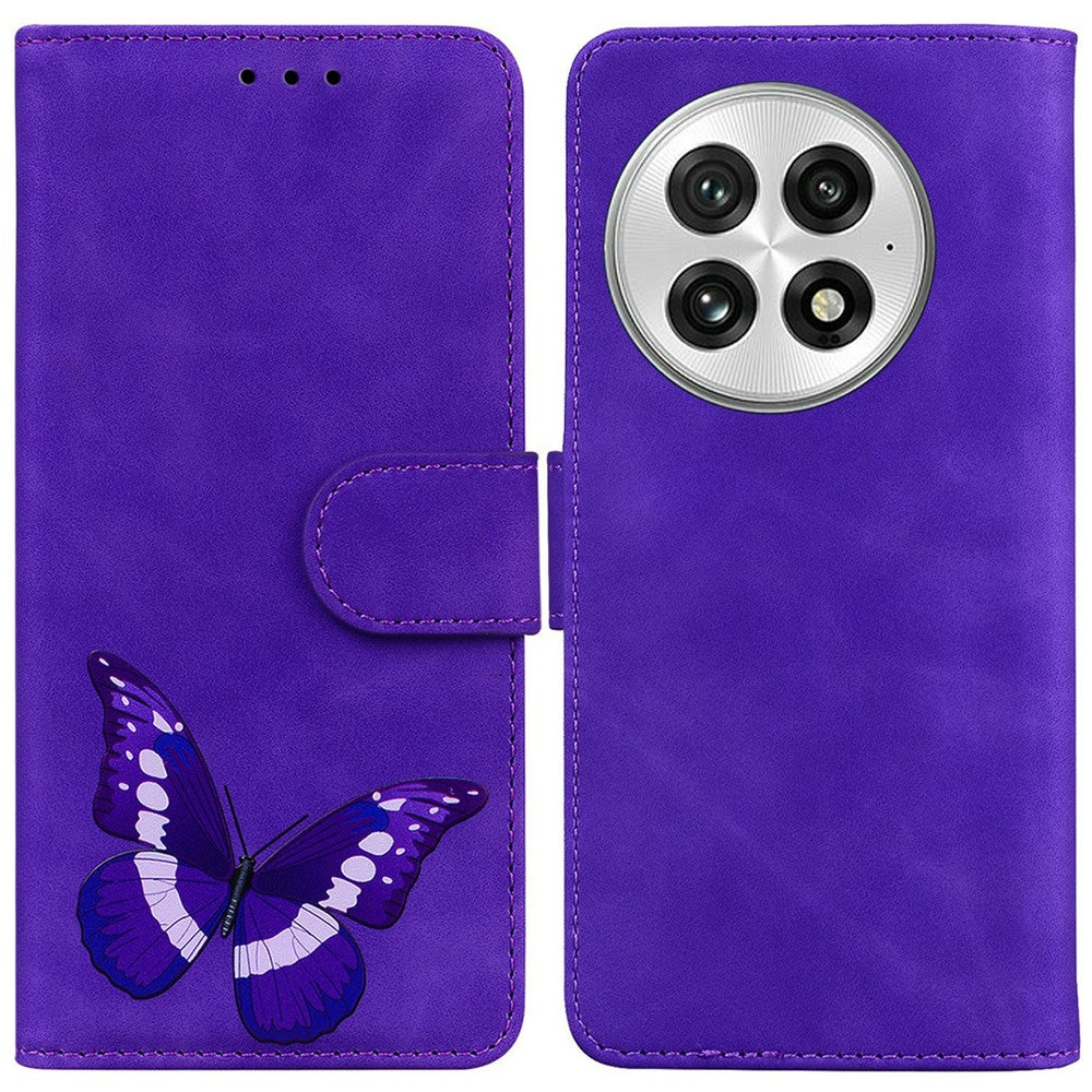 OnePlus 13 Stativfodral PU-lädermobilfodral med fjärilstryck