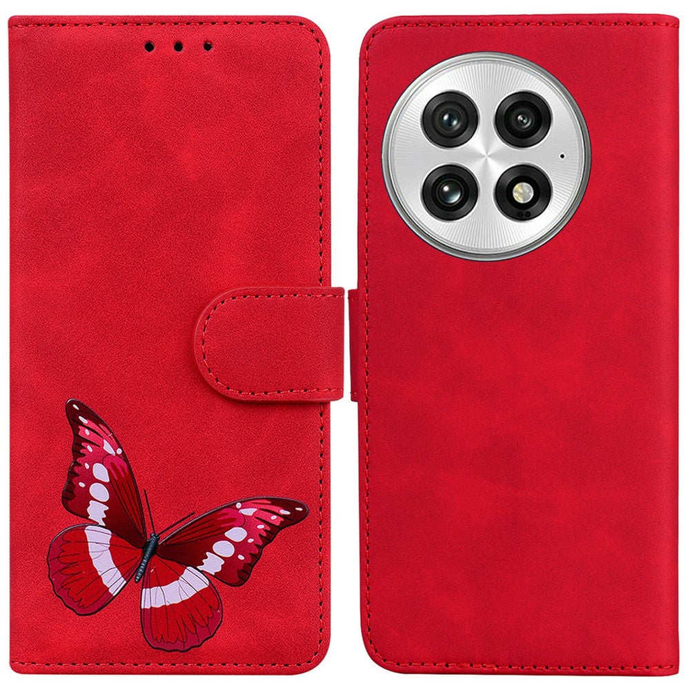 OnePlus 13 Stativfodral PU-lädermobilfodral med fjärilstryck