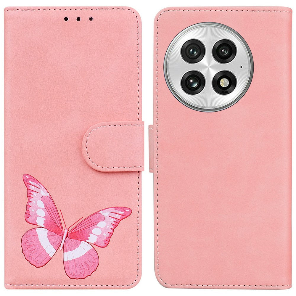 OnePlus 13 Stativfodral PU-lädermobilfodral med fjärilstryck