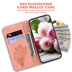 For Xiaomi 15 Case PU Leather Wallet Phone Cover Butterfly Flower Imprint