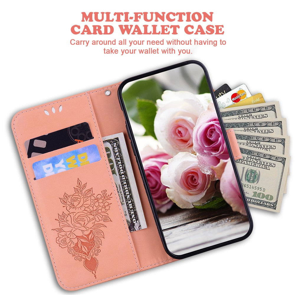 For Xiaomi 15 Case PU Leather Wallet Phone Cover Butterfly Flower Imprint