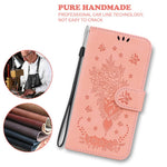 For Xiaomi 15 Case PU Leather Wallet Phone Cover Butterfly Flower Imprint