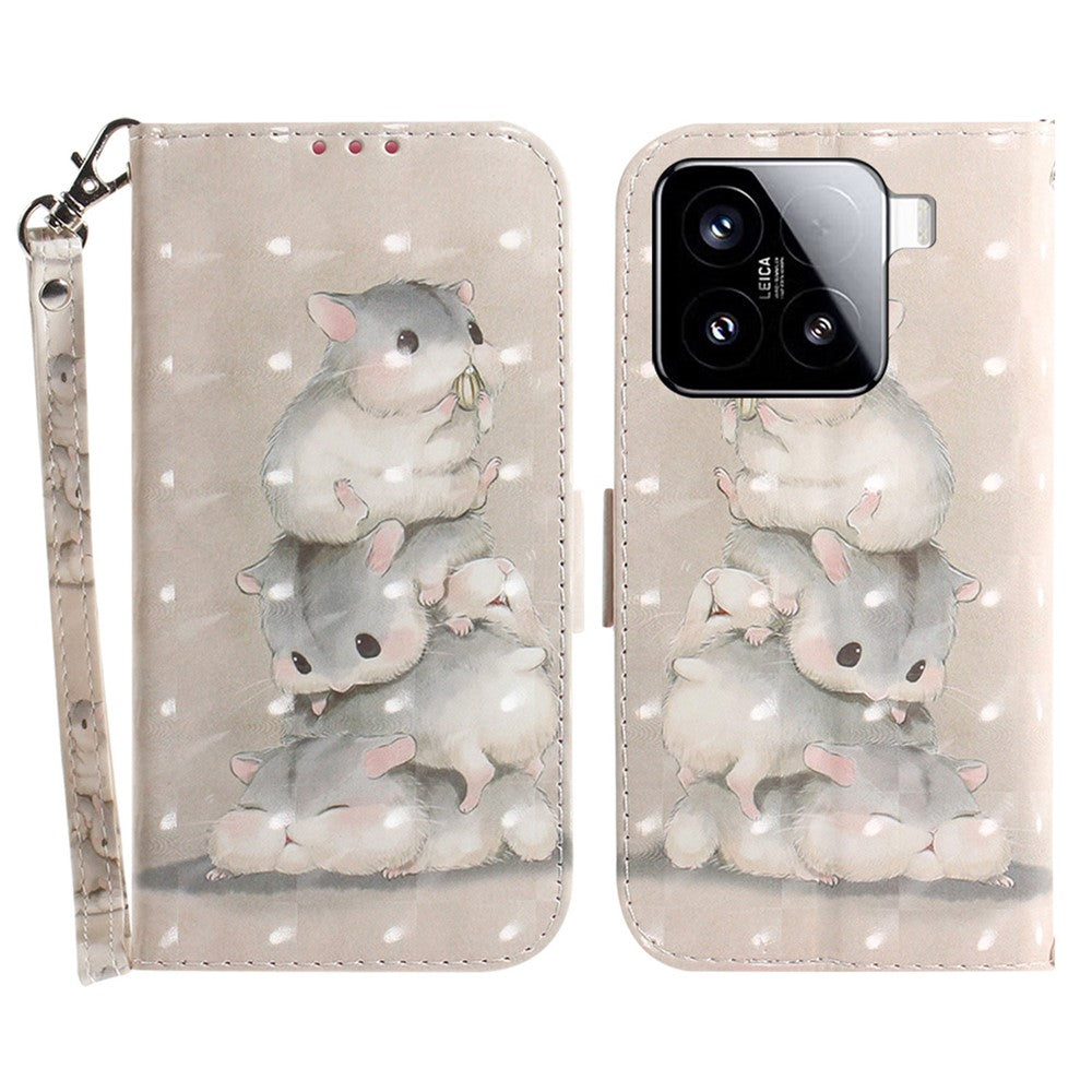 For Xiaomi 15 Case Pattern Printing Leather Wallet Phone Cover