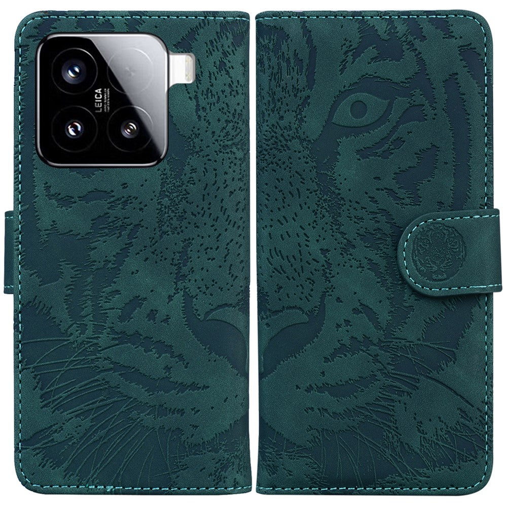 For Xiaomi 15 Case Tiger Imprint Leather Wallet Phone Cover