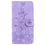 For Xiaomi 15 Case Lily Flower Imprint Leather Phone Cover with Stand