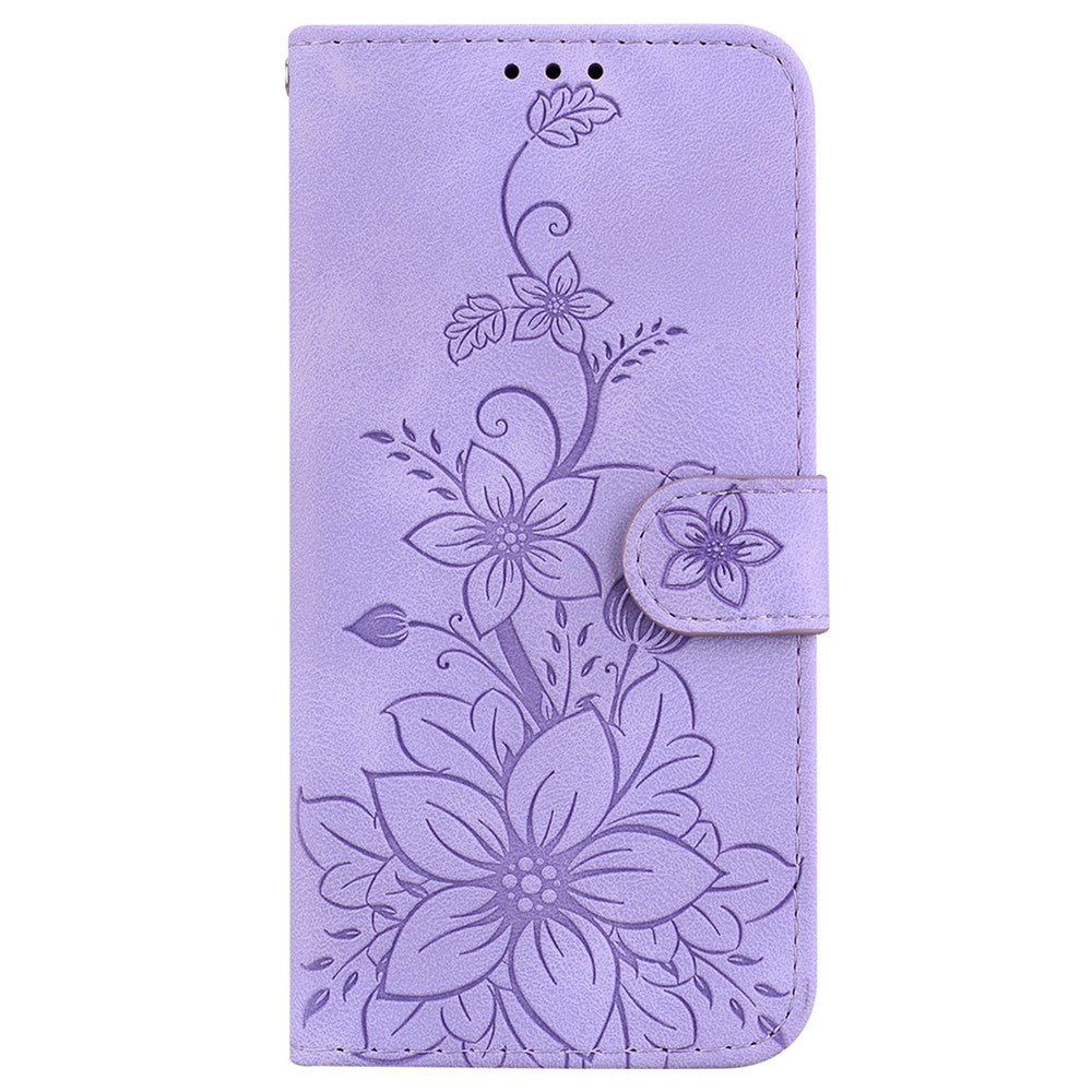 For Xiaomi 15 Case Lily Flower Imprint Leather Phone Cover with Stand