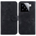 For Xiaomi 15 Case Lily Flower Imprint Leather Phone Cover with Stand