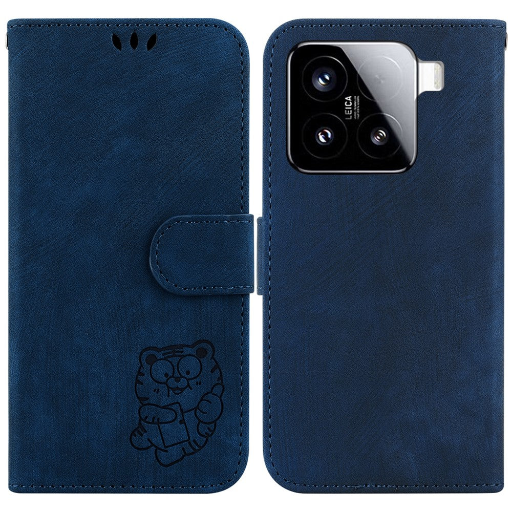 For Xiaomi 15 Wallet Case Tiger Imprint Leather Shockproof Phone Cover