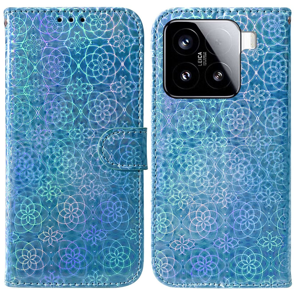 Xiaomi 15 stativfodral Dazzling Flower lädermobilfodral