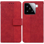 For Xiaomi 15 Case Geometry Pattern Leather Wallet Phone Cover with Wrist Strap
