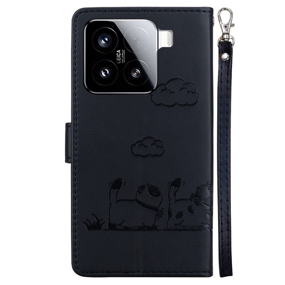 For Xiaomi 15 Case RFID Blocking Kitten Pattern TPU+PU Leather Phone Cover