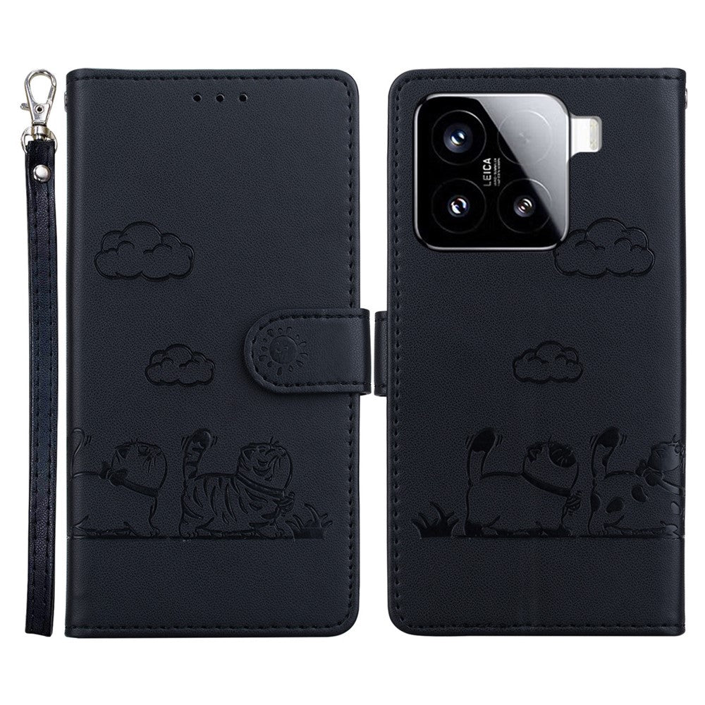 For Xiaomi 15 Case RFID Blocking Kitten Pattern TPU+PU Leather Phone Cover