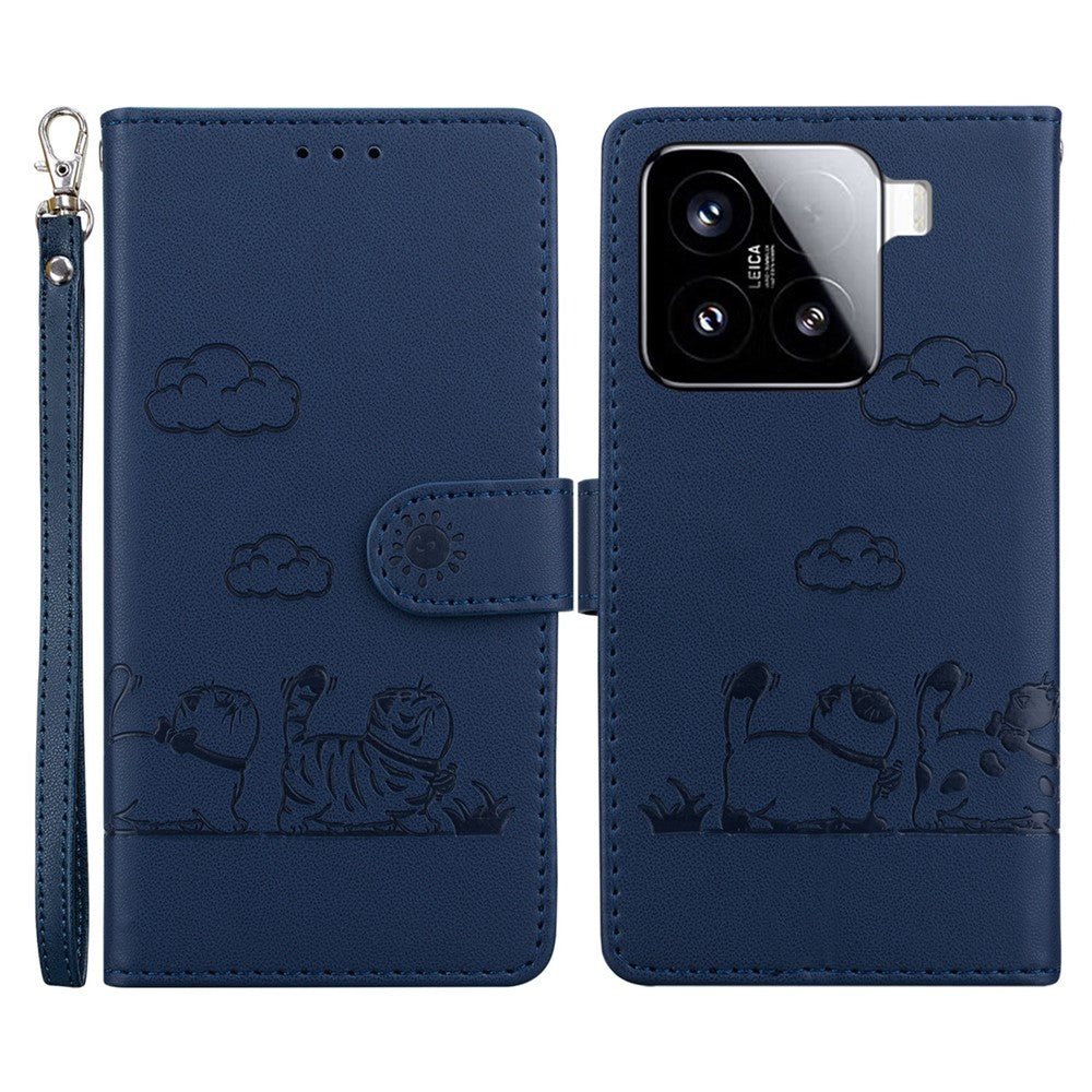 For Xiaomi 15 Case RFID Blocking Kitten Pattern TPU+PU Leather Phone Cover