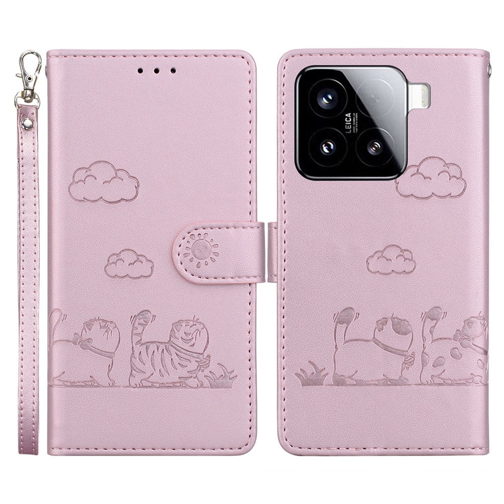 For Xiaomi 15 Case RFID Blocking Kitten Pattern TPU+PU Leather Phone Cover