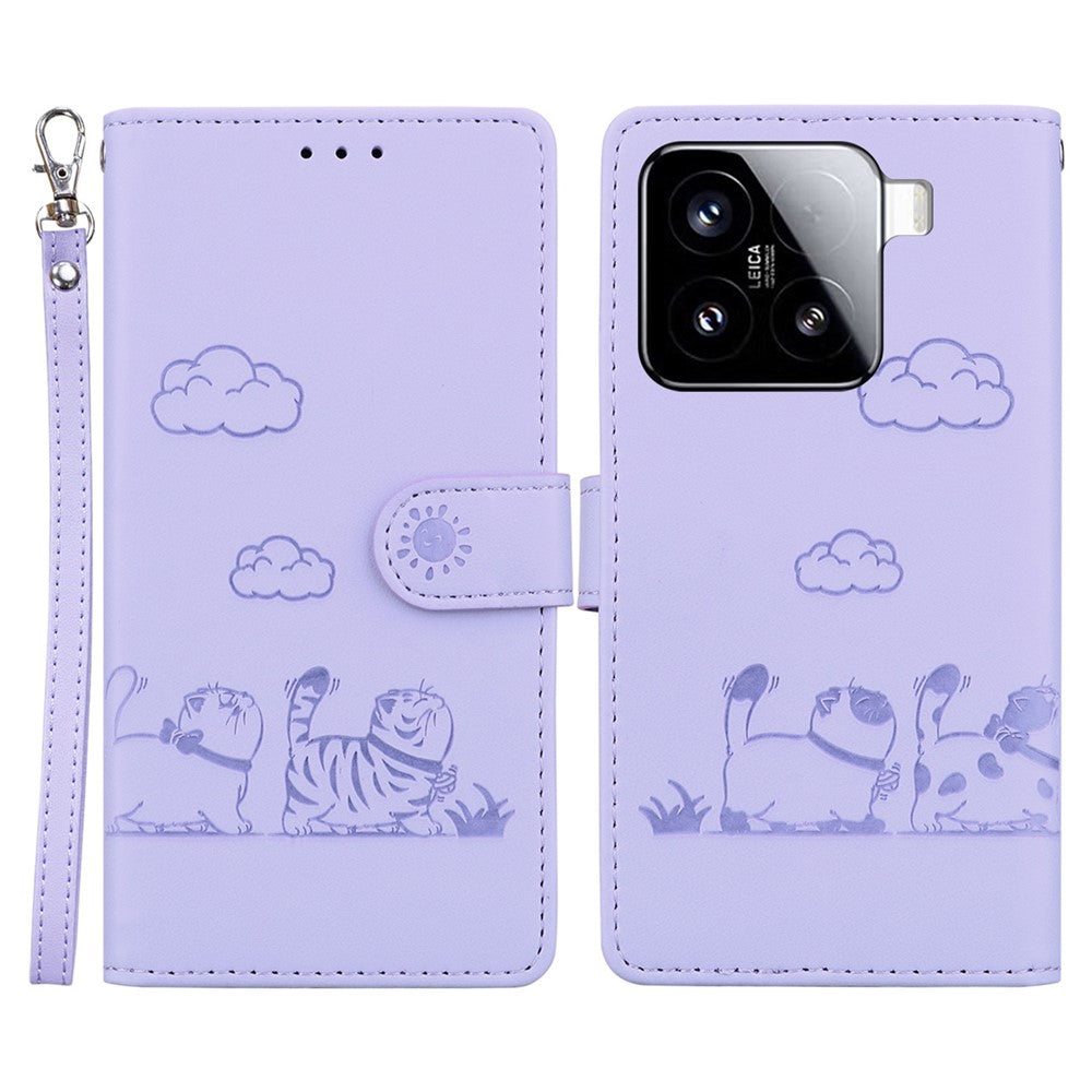 For Xiaomi 15 Case RFID Blocking Kitten Pattern TPU+PU Leather Phone Cover