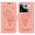 For Xiaomi 15 Pro Case PU Leather Wallet Phone Cover Butterfly Flower Imprint