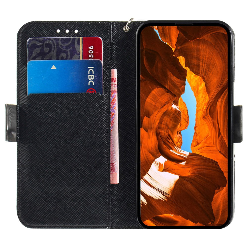 For Xiaomi 15 Pro Case Pattern Printing Leather Wallet Phone Cover with Wrist Strap