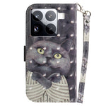 For Xiaomi 15 Pro Case Pattern Printing Leather Wallet Phone Cover with Wrist Strap