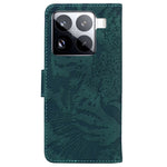 Xiaomi 15 Pro-skal Tiger Imprint Läderplånboksfodral