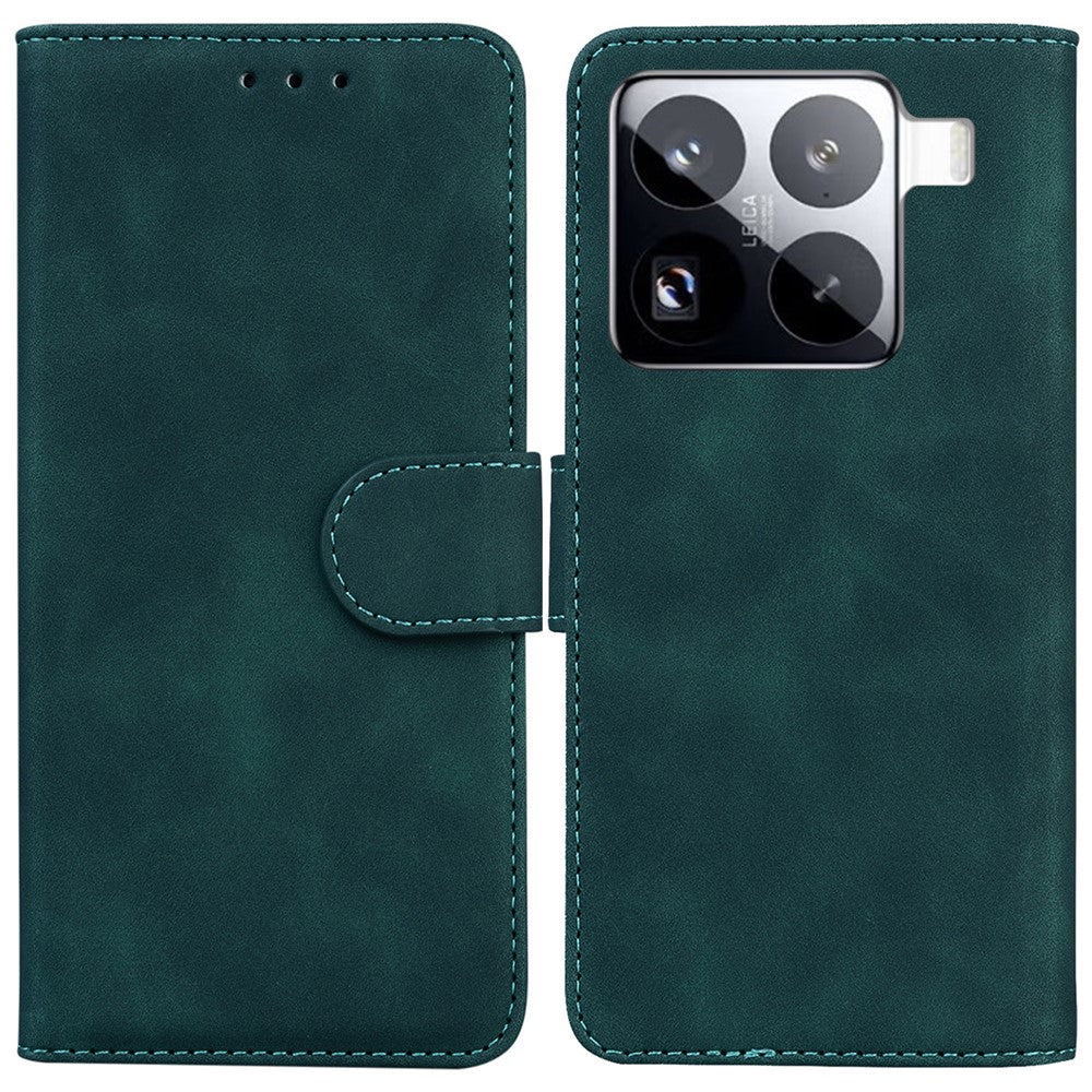 For Xiaomi 15 Pro Case Solid Color Leather Wallet Phone Cover