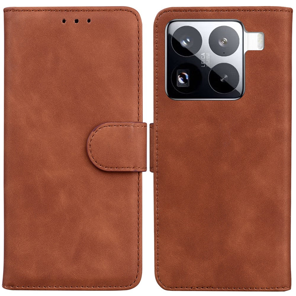 For Xiaomi 15 Pro Case Solid Color Leather Wallet Phone Cover