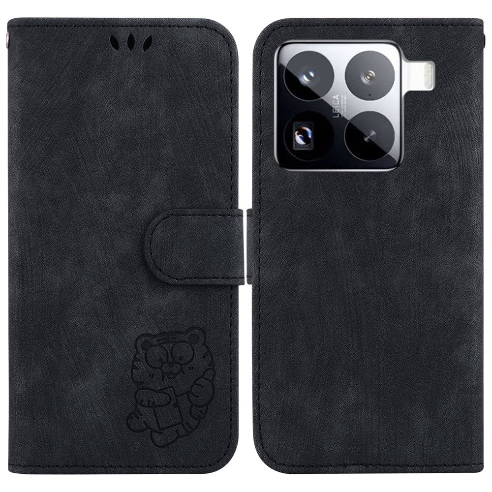 For Xiaomi 15 Pro Wallet Case Tiger Imprint Leather Shockproof Phone Cover