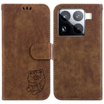 For Xiaomi 15 Pro Wallet Case Tiger Imprint Leather Shockproof Phone Cover