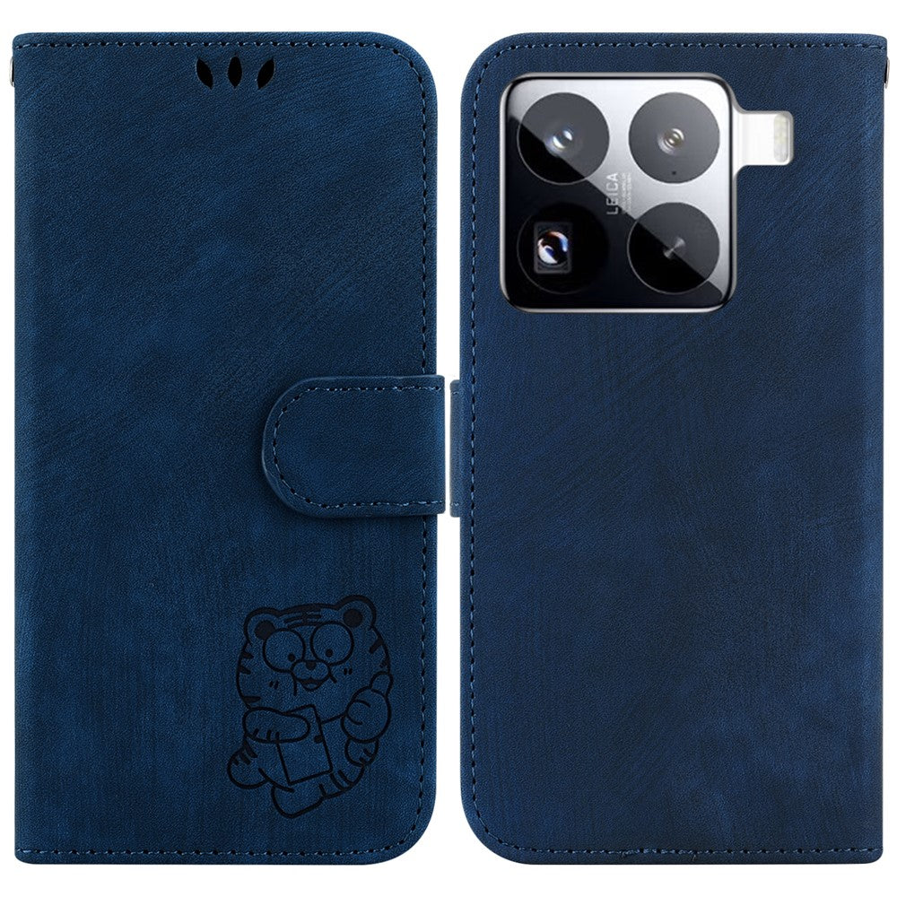 For Xiaomi 15 Pro Wallet Case Tiger Imprint Leather Shockproof Phone Cover