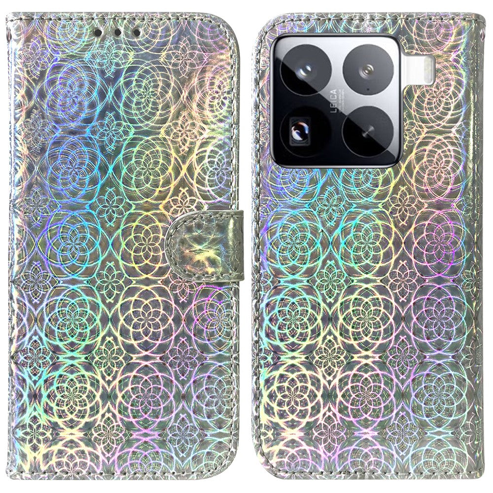 For Xiaomi 15 Pro Stand Case Dazzling Flower Leather Phone Cover