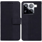 For Xiaomi 15 Pro Case Geometry Pattern Leather Wallet Phone Cover with Wrist Strap