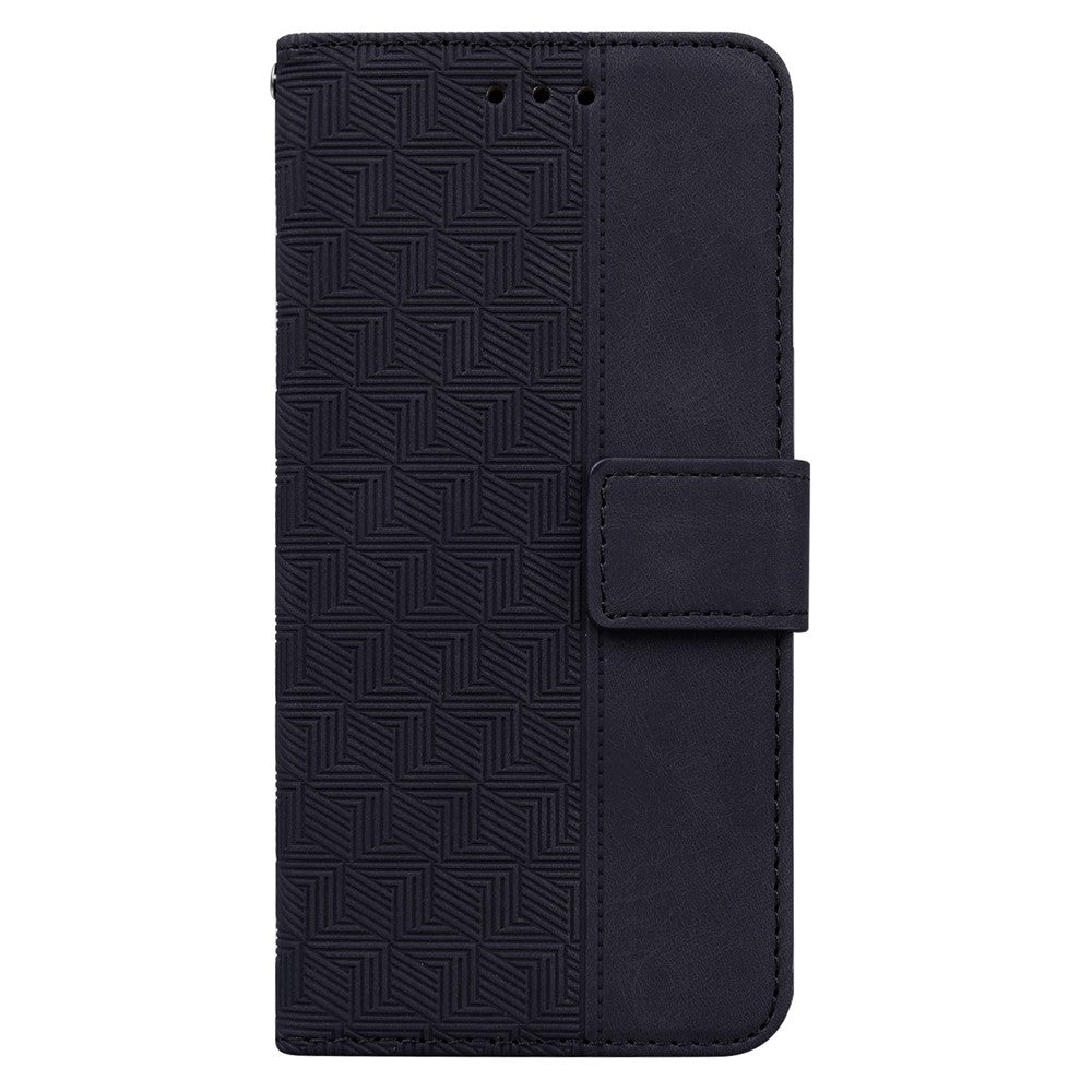For Xiaomi 15 Pro Case Geometry Pattern Leather Wallet Phone Cover with Wrist Strap