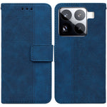 For Xiaomi 15 Pro Case Geometry Pattern Leather Wallet Phone Cover with Wrist Strap