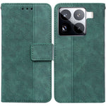 For Xiaomi 15 Pro Case Geometry Pattern Leather Wallet Phone Cover with Wrist Strap