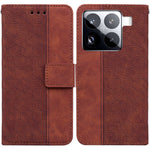 For Xiaomi 15 Pro Case Geometry Pattern Leather Wallet Phone Cover with Wrist Strap