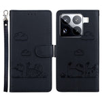 For Xiaomi 15 Pro Case RFID Blocking Kitten Pattern TPU+PU Leather Phone Cover